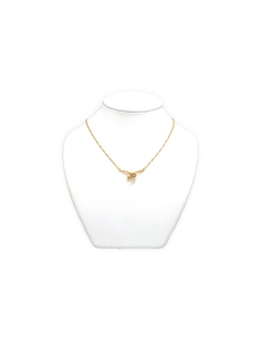 Collier contemporain en or jaune et blanc 18 carats et diamants "taille" 8/8 - 5