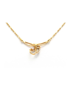 Collier contemporain en or jaune et blanc 18 carats et diamants "taille" 8/8 - 6