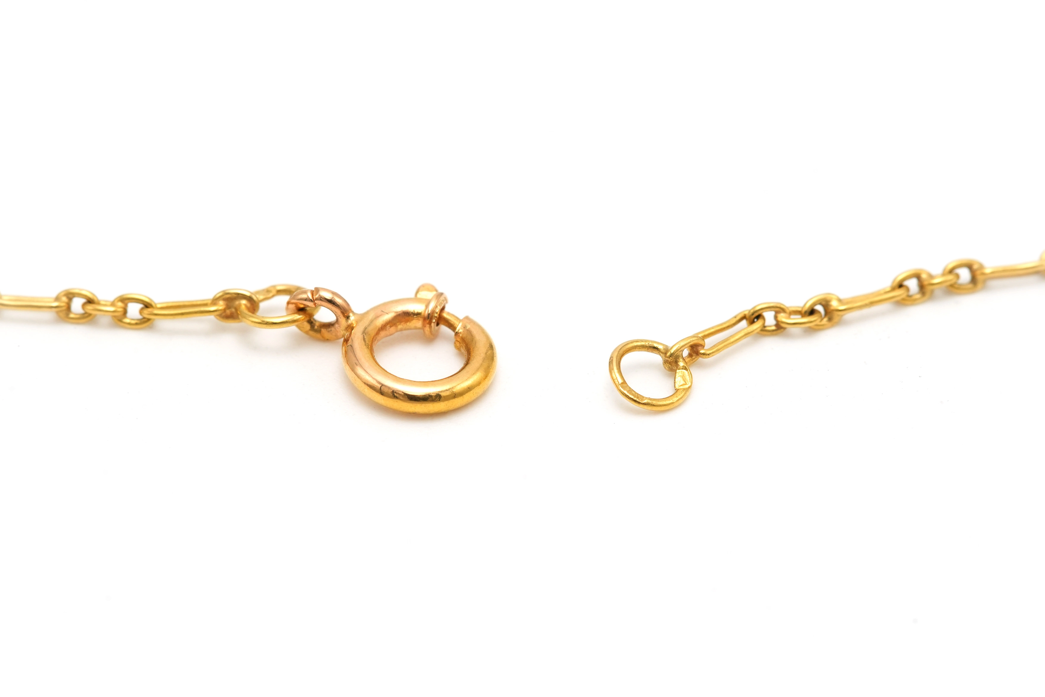 Collier contemporain en or jaune et blanc 18 carats et diamants "taille" 8/8 - 7