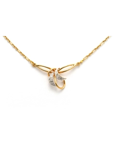 Collier contemporain en or jaune et blanc 18 carats et diamants "taille" 8/8 - 1