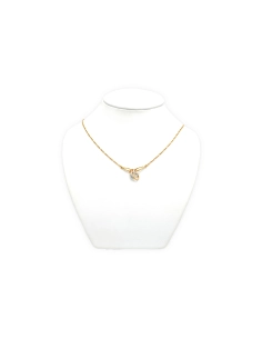 Collier contemporain en or jaune et blanc 18 carats et diamants "taille" 8/8 - 2