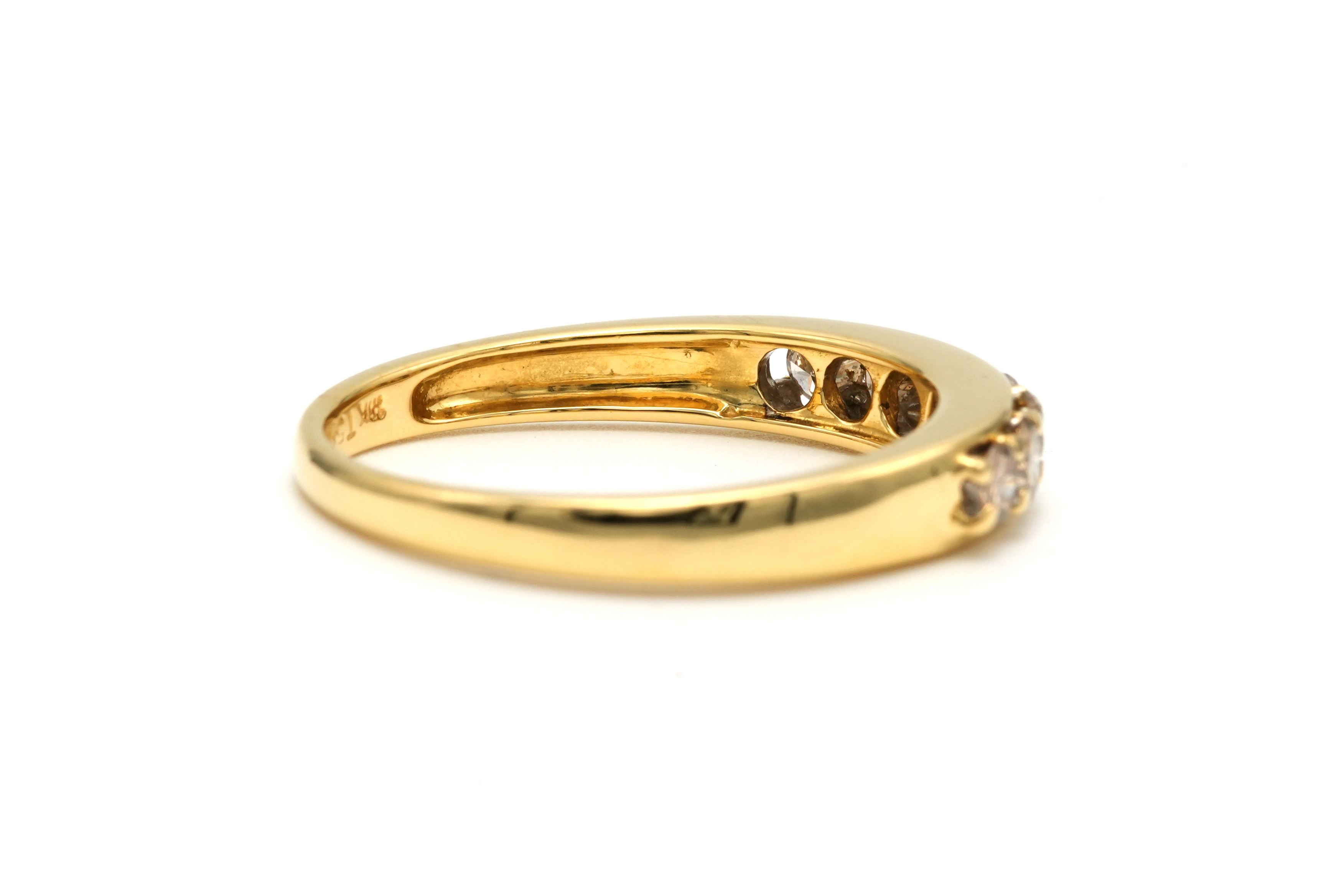 Bague contemporaine en or jaune 18 carats sertie de diamants "taille" brillant (+-0.47ct) - 5