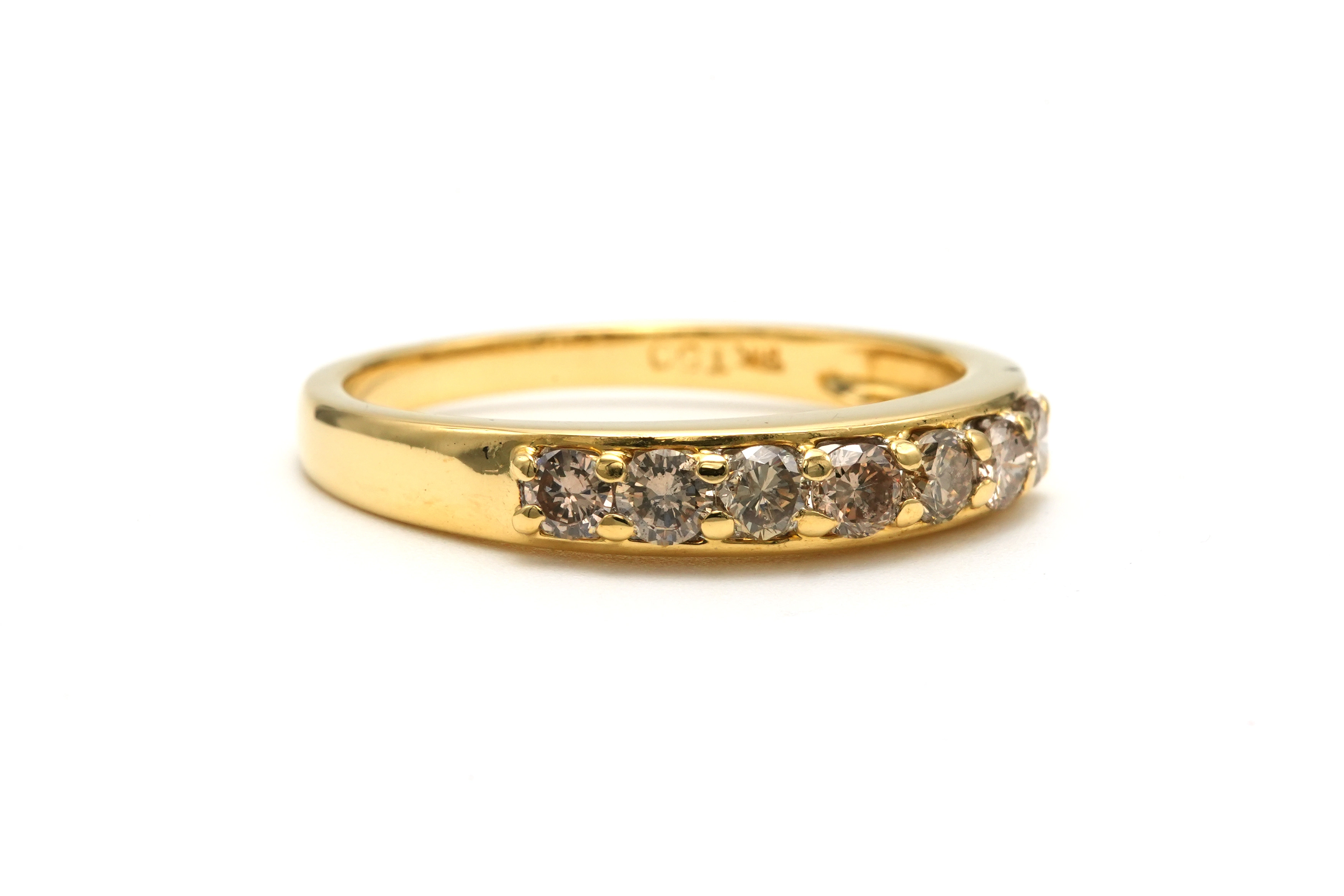 Bague contemporaine en or jaune 18 carats sertie de diamants "taille" brillant (+-0.47ct) - 6