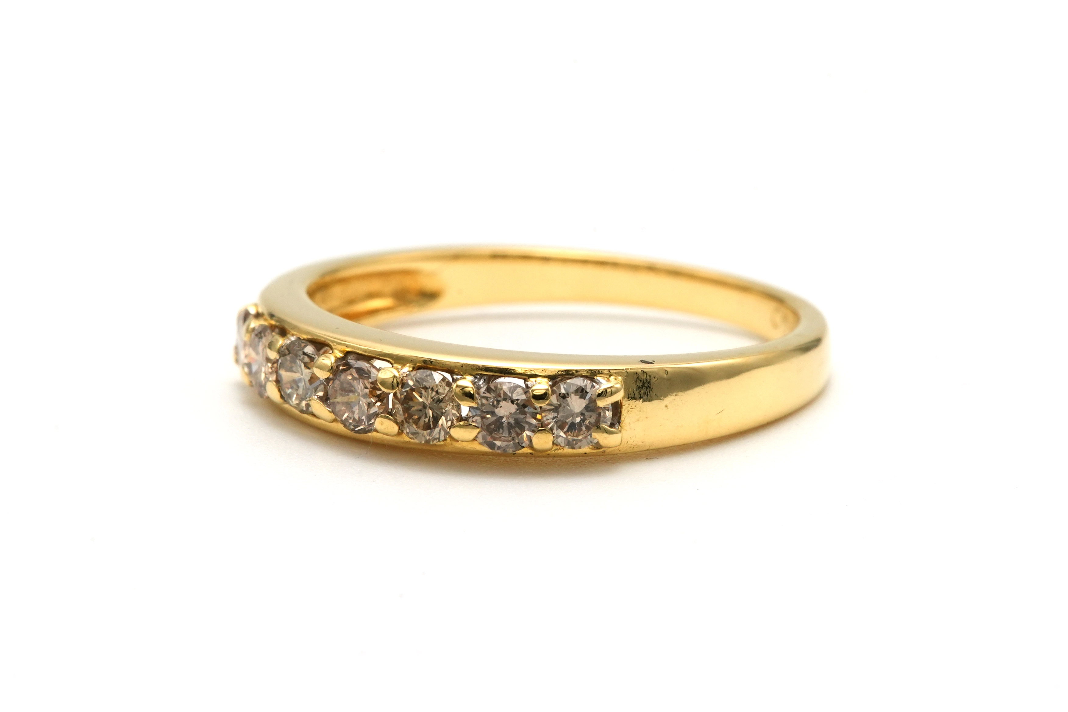 Bague contemporaine en or jaune 18 carats sertie de diamants "taille" brillant (+-0.47ct) - 2