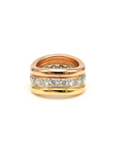 Bague contemporaine en or jaune 18 carats sertie de diamants "taille" brillant (+-2.16ct) - 4