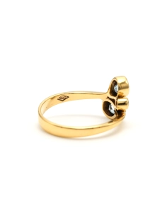 Bague contemporaine en or jaune 18 carats sertie de topazes et de diamants "taille" brillant (+-0.035ct) - - 5