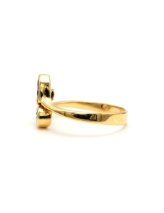 Bague contemporaine en or jaune 18 carats sertie de topazes et de diamants "taille" brillant (+-0.035ct) - - 3
