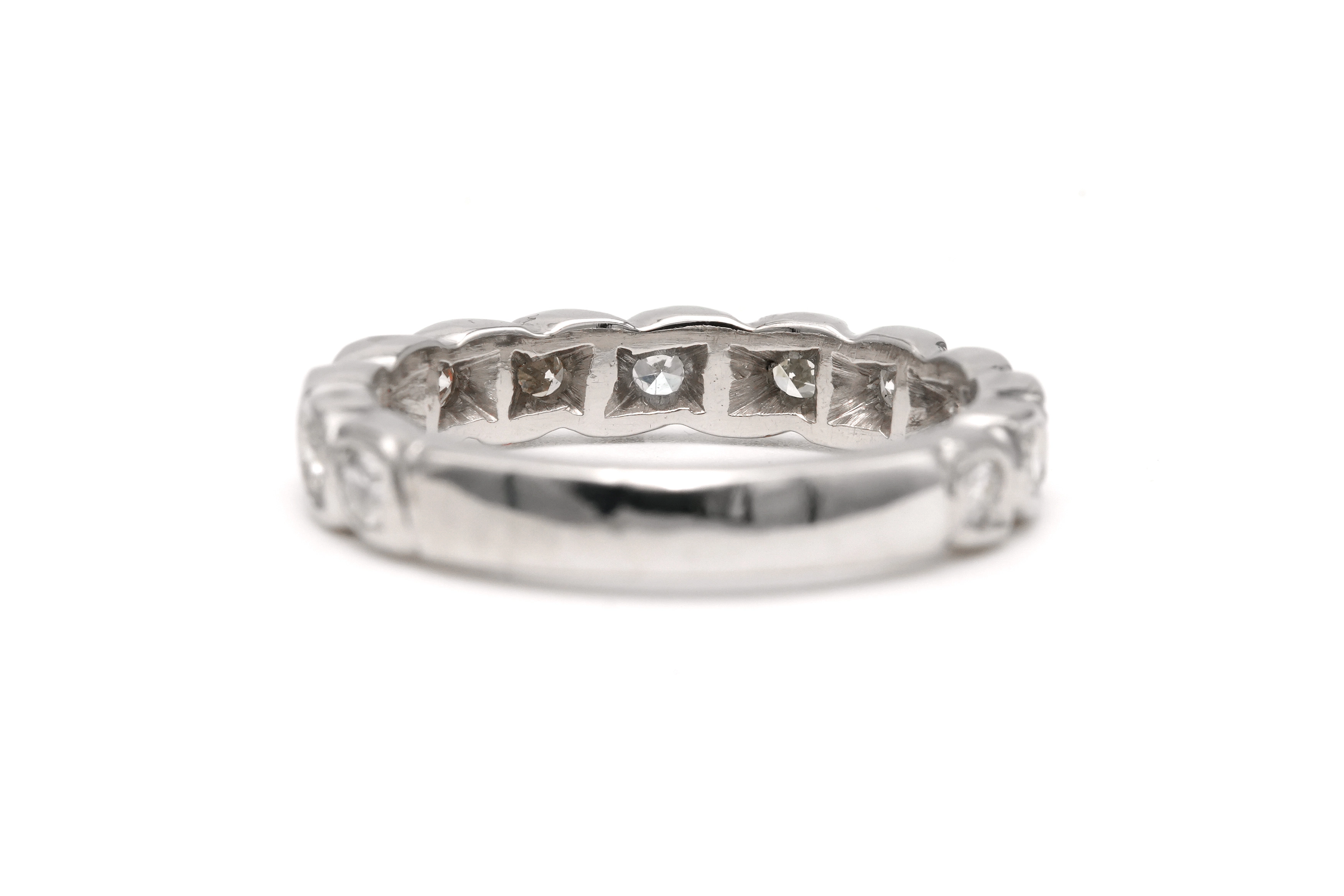 Alliance américaine contemporaine en or blanc 18 carats sertie de diamants - - 4