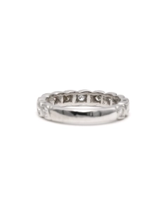 Alliance américaine contemporaine en or blanc 18 carats sertie de diamants - - 4