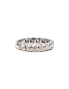 Alliance américaine contemporaine en or blanc 18 carats sertie de diamants - - 6