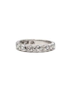 Alliance américaine contemporaine en or blanc 18 carats sertie de diamants - - 3
