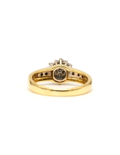 Bague contemporaine en or jaune 18 carats sertie de diamants "taille" brillant (+-0.25ct) - 4