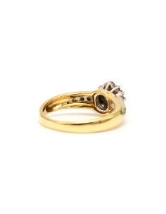 Bague contemporaine en or jaune 18 carats sertie de diamants "taille" brillant (+-0.25ct) - 5
