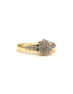 Bague contemporaine en or jaune 18 carats sertie de diamants "taille" brillant (+-0.25ct) - 6