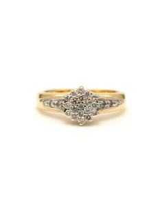 Bague contemporaine en or jaune 18 carats sertie de diamants "taille" brillant (+-0.25ct) - 1