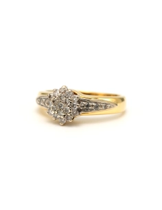Bague contemporaine en or jaune 18 carats sertie de diamants "taille" brillant (+-0.25ct) - 2