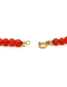 Collier Années 50 en or jaune 18 carats et corail - 5