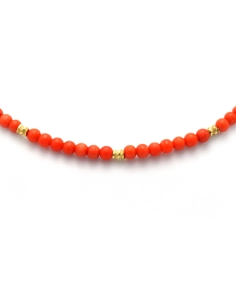 Collier Années 50 en or jaune 18 carats et corail - 4