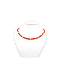 Collier Années 50 en or jaune 18 carats et corail - 1