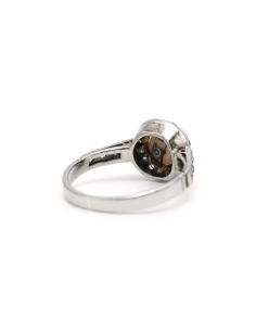 Bague Art Déco en or blanc 18 carats sertie d'une perle et de diamants "taille" rose - - 5