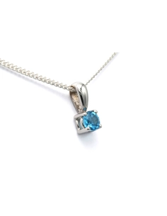 Pendentif contemporain en or blanc 18 carats serti d'une topaze - - 3