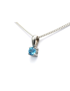 Pendentif contemporain en or blanc 18 carats serti d'une topaze - - 2