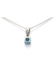 Pendentif contemporain en or blanc 18 carats serti d'une topaze - - 4
