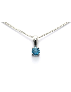Pendentif contemporain en or blanc 18 carats serti d'une topaze - - 1