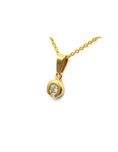 Pendentif contemporain en or jaune 18 carats serti de diamants "taille" brillant (+-0.065ct) - 2