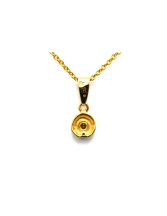 Pendentif contemporain en or jaune 18 carats serti de diamants "taille" brillant (+-0.065ct) - 4