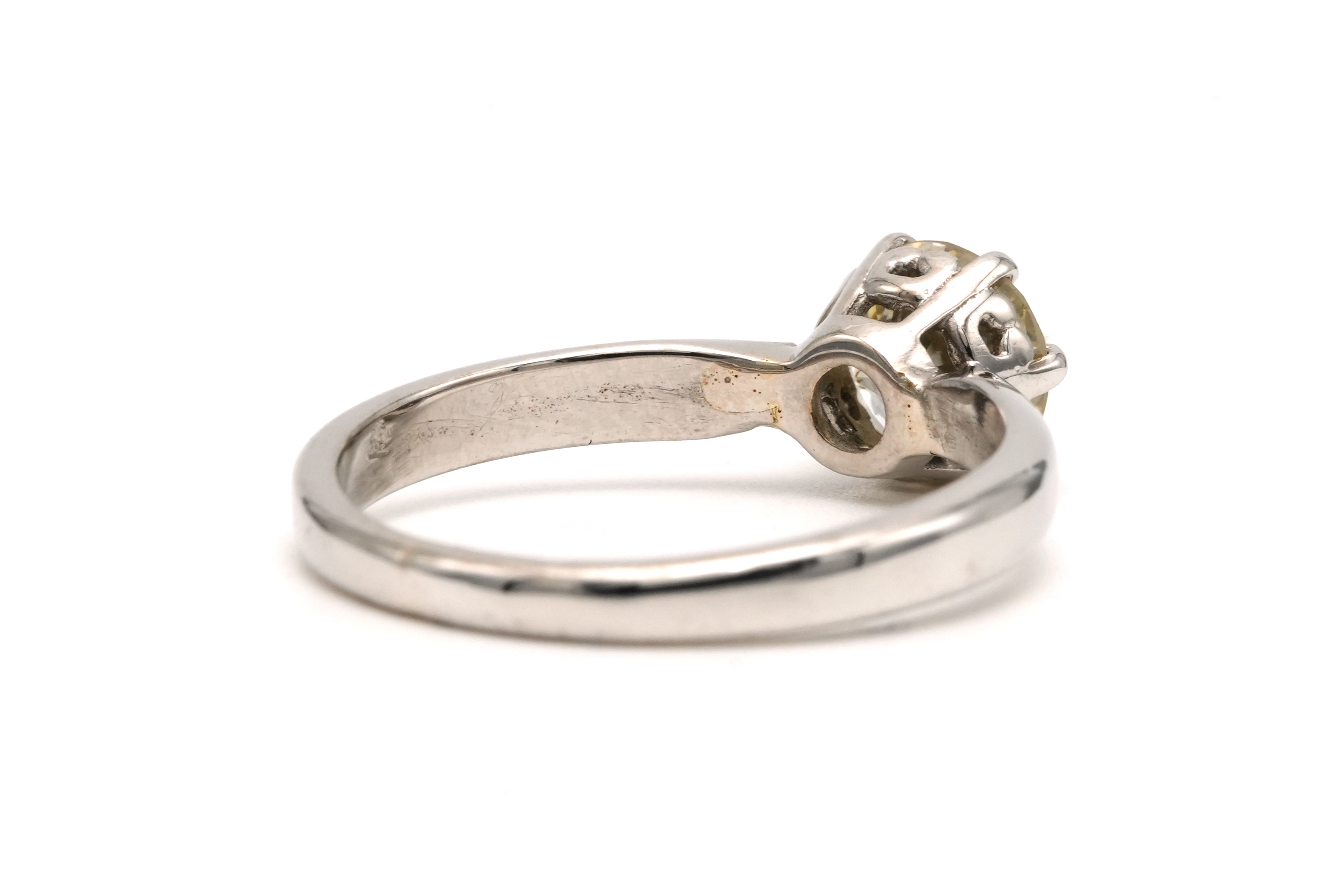 Bague Contemporaine en or blanc 18 carats sertie d'un diamant "taille" brillant (+- 1.25ct) - 5