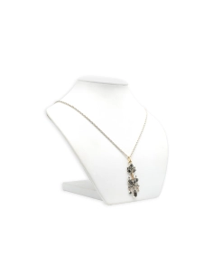 Collier Napoléon III en or jaune 18 carats, argent, pierre du Rhin et diamants "taille" rose - 4