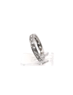 Bague Art Déco en or blanc 18 carats sertie de diamants old cut - - 3