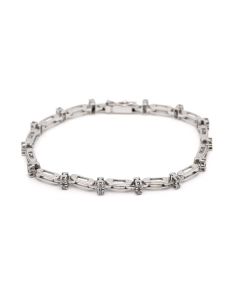 Bracelet contemporain en or blanc 18 carats serti de diamants "taille" brillant (+-0.84ct) - - 1