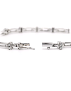 Bracelet contemporain en or blanc 18 carats serti de diamants "taille" brillant (+-0.84ct) - - 6