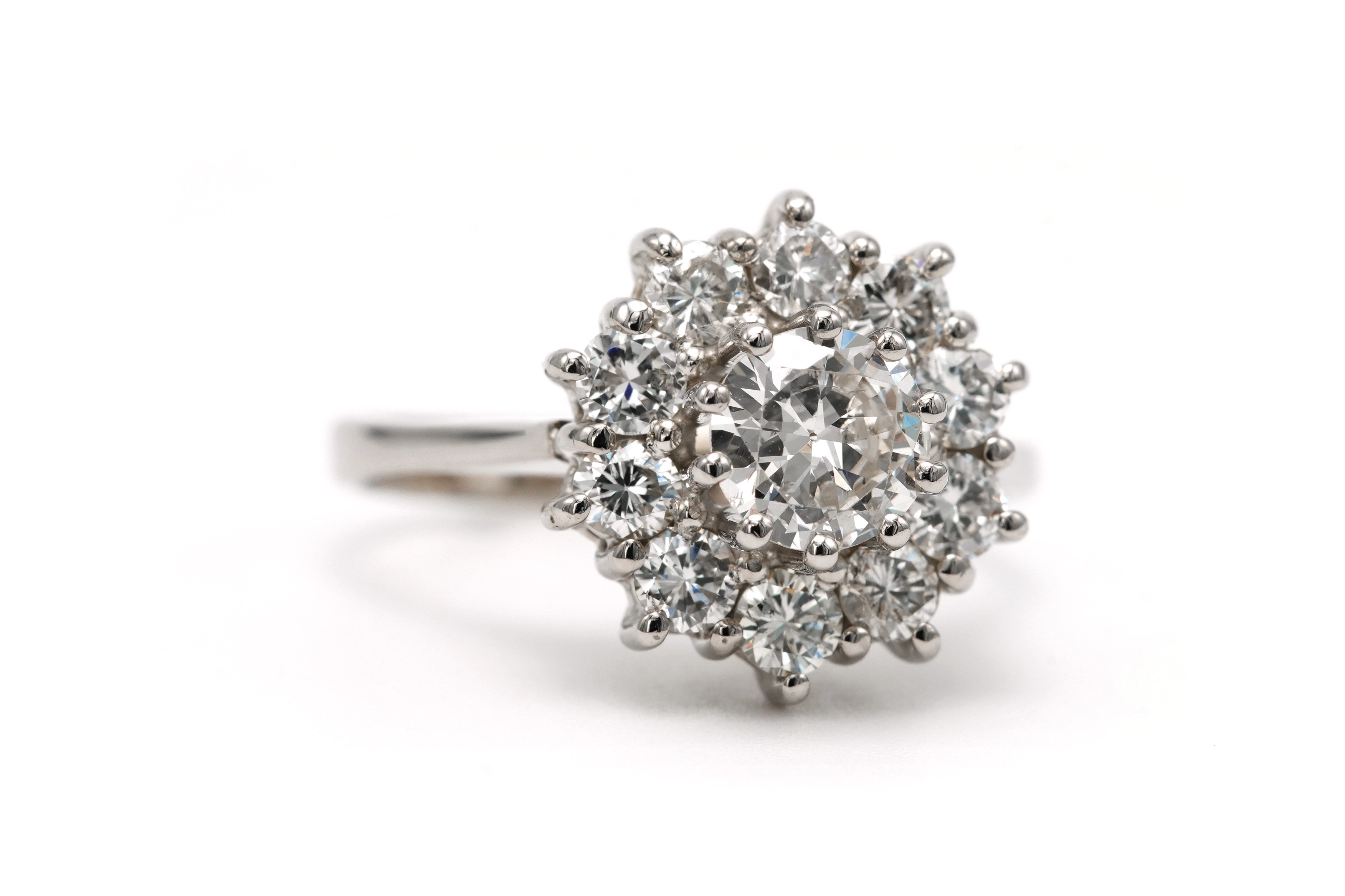 Bague contemporaine en or blanc 18 carats sertie de diamants "taille" brillant (+-1.35ct) - - 6