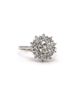 Bague contemporaine en or blanc 18 carats sertie de diamants "taille" brillant (+-1.35ct) - - 6