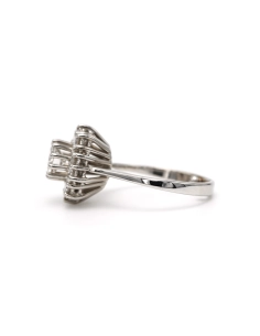 Bague contemporaine en or blanc 18 carats sertie de diamants "taille" brillant (+-1.35ct) - - 3