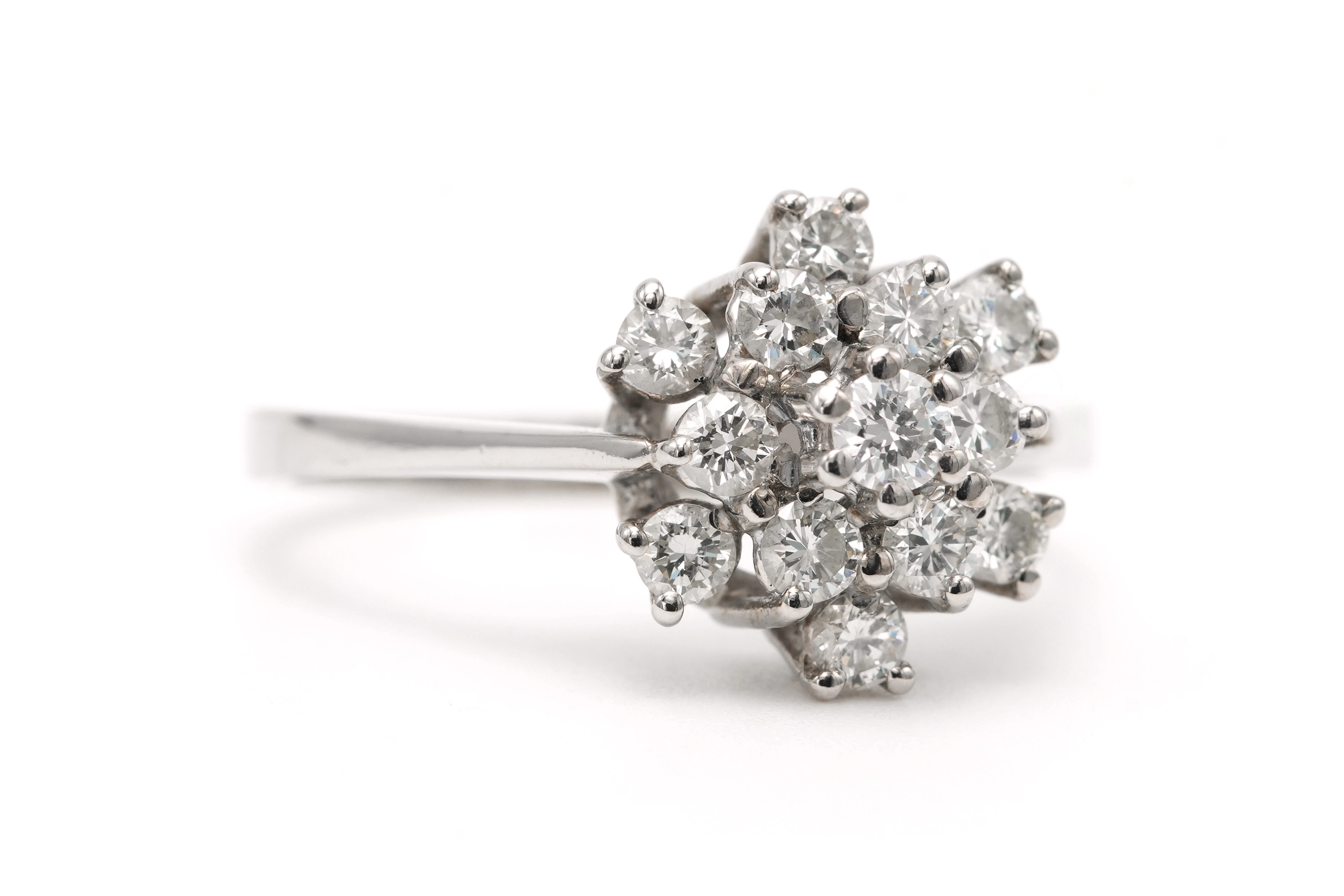 Bague contemporaine en or blanc 18 carats sertie de diamants "taille" brillant (+-0.56ct) - - 6