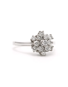 Bague contemporaine en or blanc 18 carats sertie de diamants "taille" brillant (+-0.56ct) - - 6