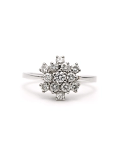 Bague contemporaine en or blanc 18 carats sertie de diamants "taille" brillant (+-0.56ct) - - 1