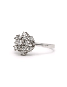 Bague contemporaine en or blanc 18 carats sertie de diamants "taille" brillant (+-0.56ct) - - 2
