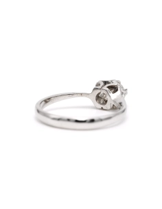 Bague contemporaine en or blanc 18 carats sertie d'un diamant "taille" brillant (+-0.18ct) - - 5