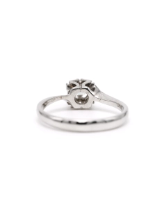 Bague contemporaine en or blanc 18 carats sertie d'un diamant "taille" brillant (+-0.18ct) - - 4
