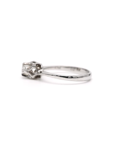 Bague contemporaine en or blanc 18 carats sertie d'un diamant "taille" brillant (+-0.18ct) - - 3