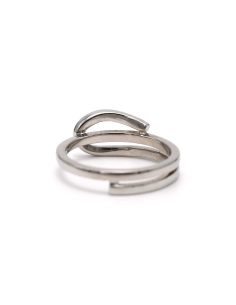 Bague contemporaine en or blanc 18 carats sertie de diamants "taille" brillant (+-0.042ct) - - 4