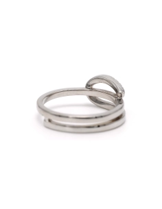 Bague contemporaine en or blanc 18 carats sertie de diamants "taille" brillant (+-0.042ct) - - 5