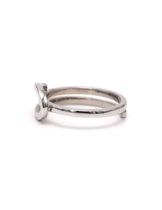 Bague contemporaine en or blanc 18 carats sertie de diamants "taille" brillant (+-0.042ct) - 3