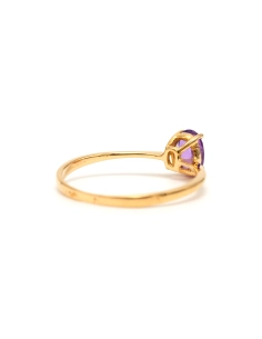 Bague contemporaine en or jaune 18 carats sertie d'une améthyste - 5