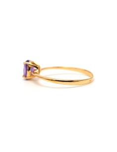 Bague contemporaine en or jaune 18 carats sertie d'une améthyste - 3